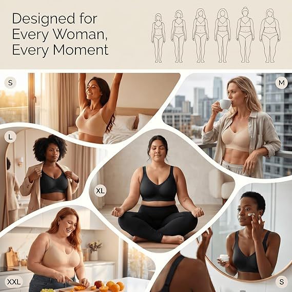 Best-selling Soft Support Bra for Large Busts, Invisible Seamless, Minimizes Chest, Lifts Side Fat, Jelly Gel Bra for Women