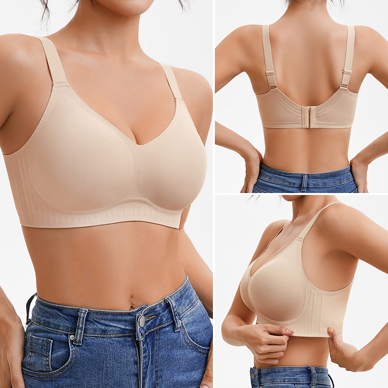 Best-selling Soft Support Bra for Large Busts, Invisible Seamless, Minimizes Chest, Lifts Side Fat, Jelly Gel Bra for Women