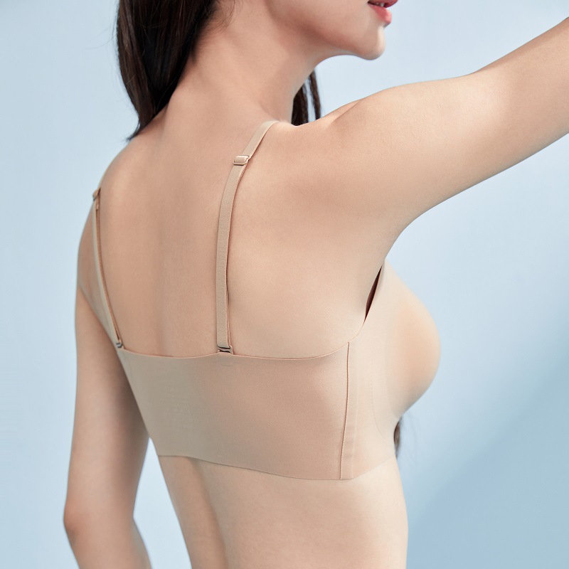 Wireless Bra with Padded Straps for Large Bust, V-Neck Backless Bralette, Women's Cross-Border Hot Seller