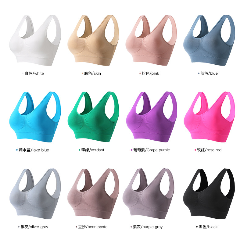 Sports Bra Women Plus Size Wirefree Sexy Push Up Backless Yoga Vest Fitness Running Yoga Bra