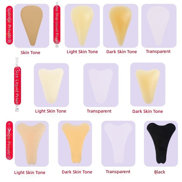 Invisible Self-Adhesive Silicone Private Patch for Swimming Underwear, Anti-Exposure Pad, Teardrop Breathable Intimate Protection